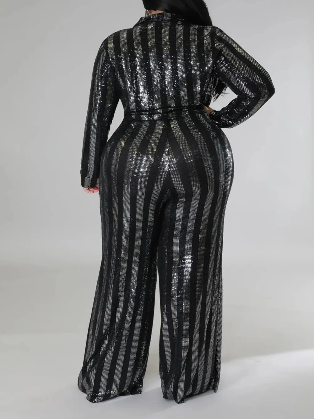 Women'S Fashion Sequin Striped Suit