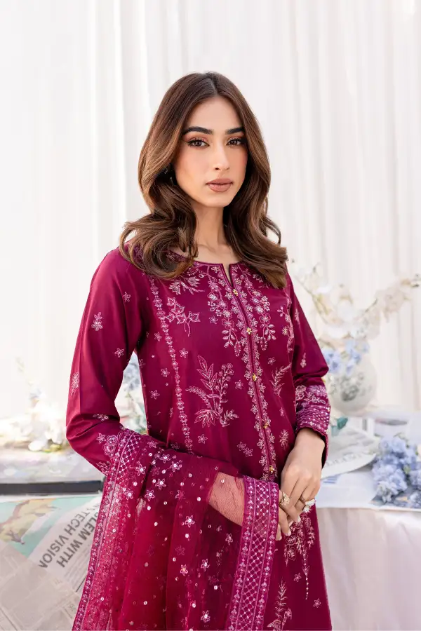 Liara 3Pc - Embroidered Lawn Dress