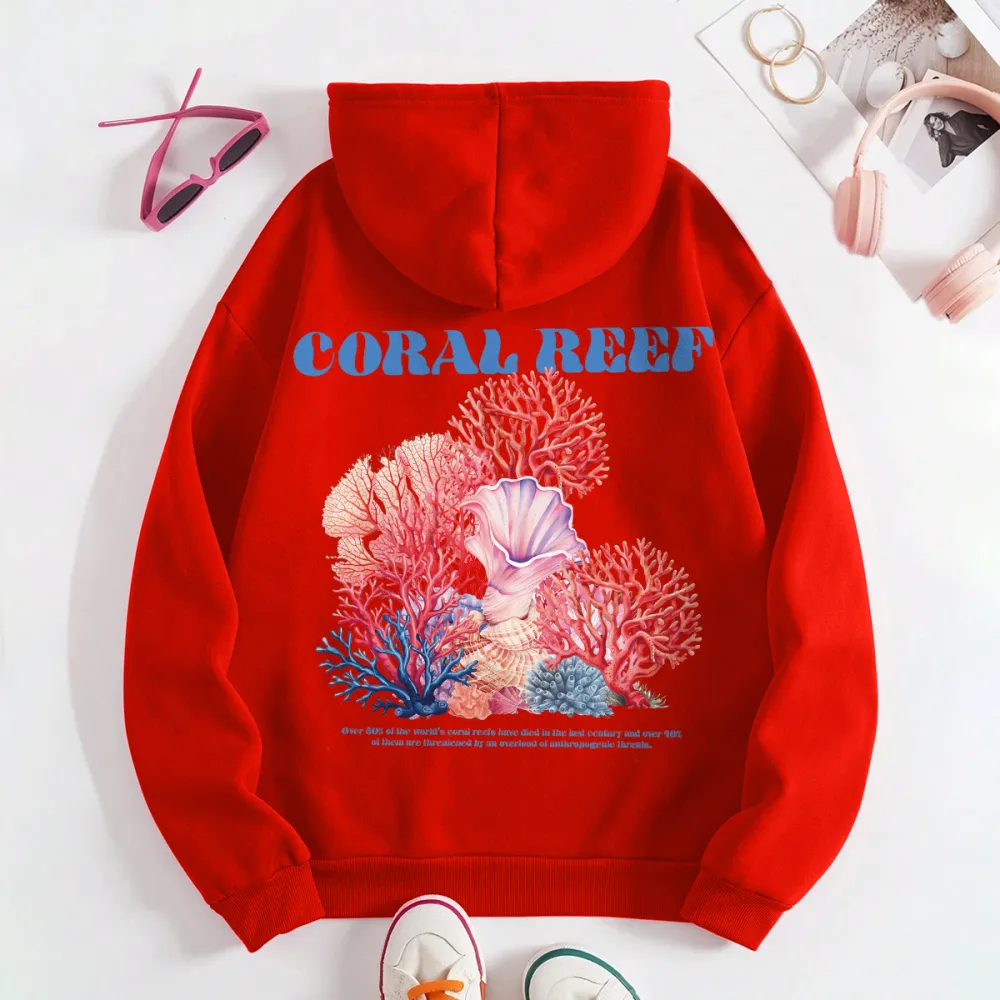 Pink coral Women's fashionable hoodie