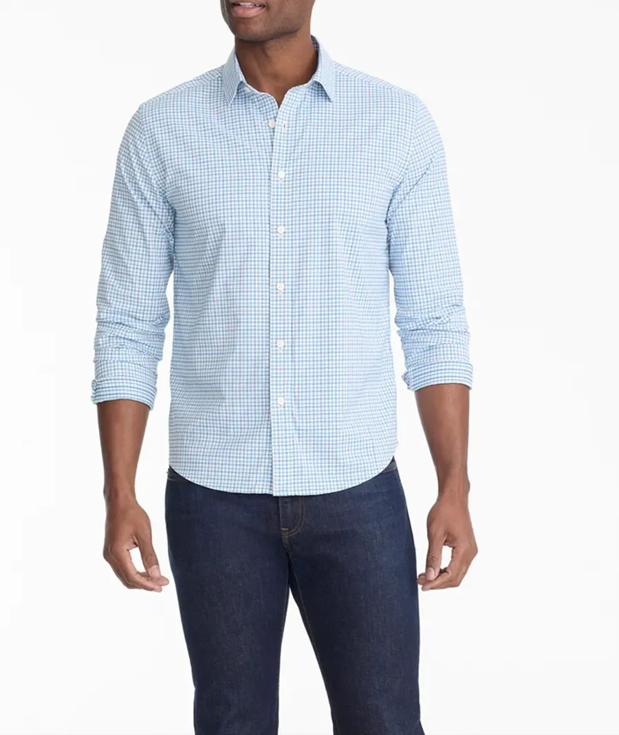 Men's Blue Check Pattern Shirt