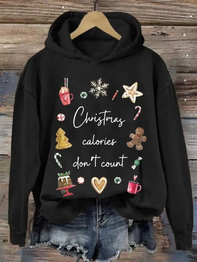 Women's Christmas Calories Don’t Count Print Sweatshirt