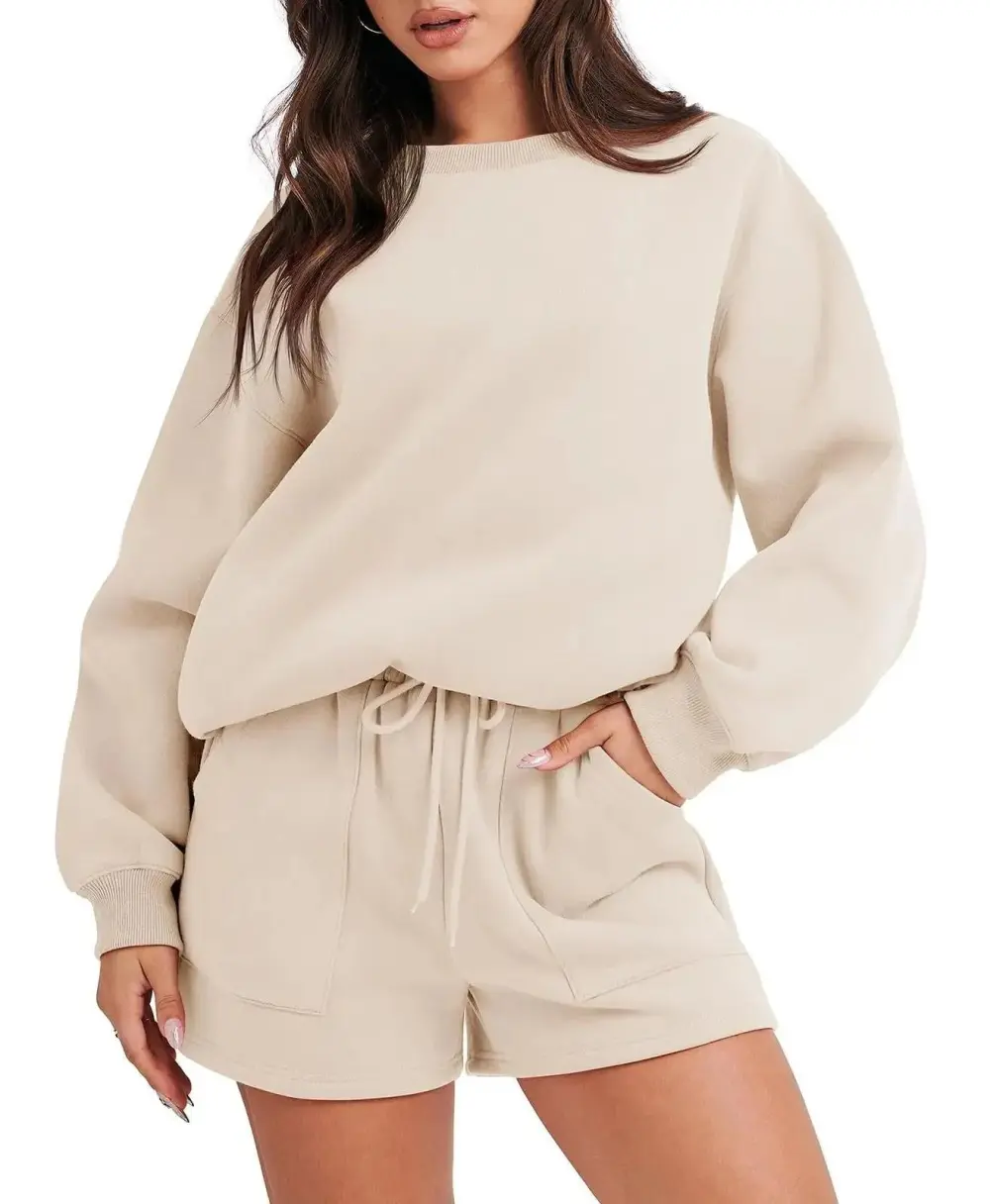 2 Piece Sweatshirt & Shorts Lounge Set