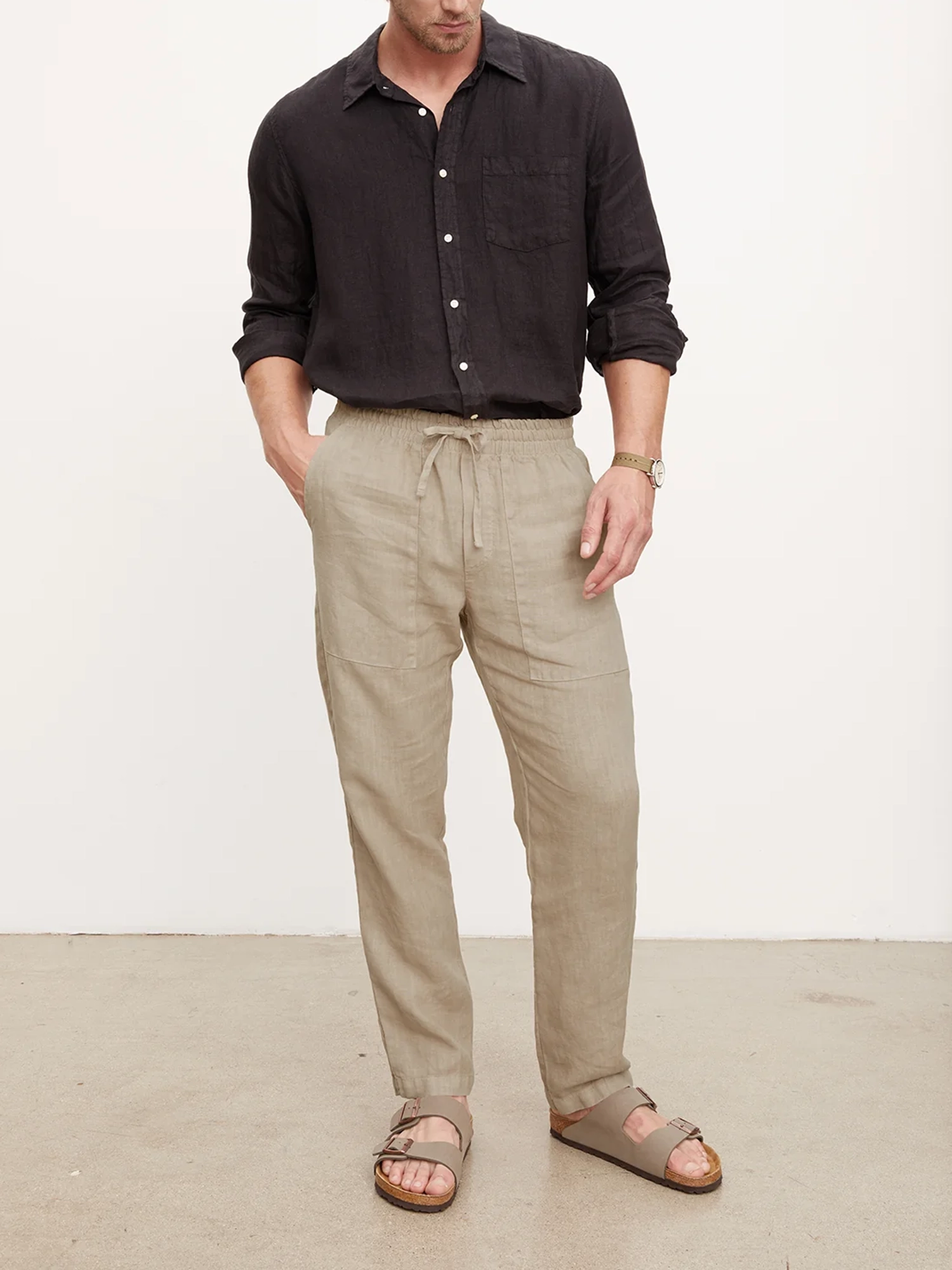 Men'S Double Pockets Cotton Pants