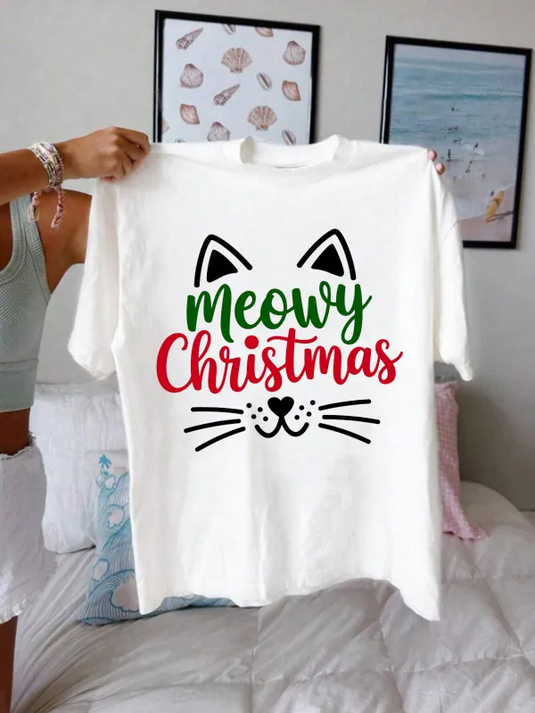 Kitty Santa Lady T-shirt