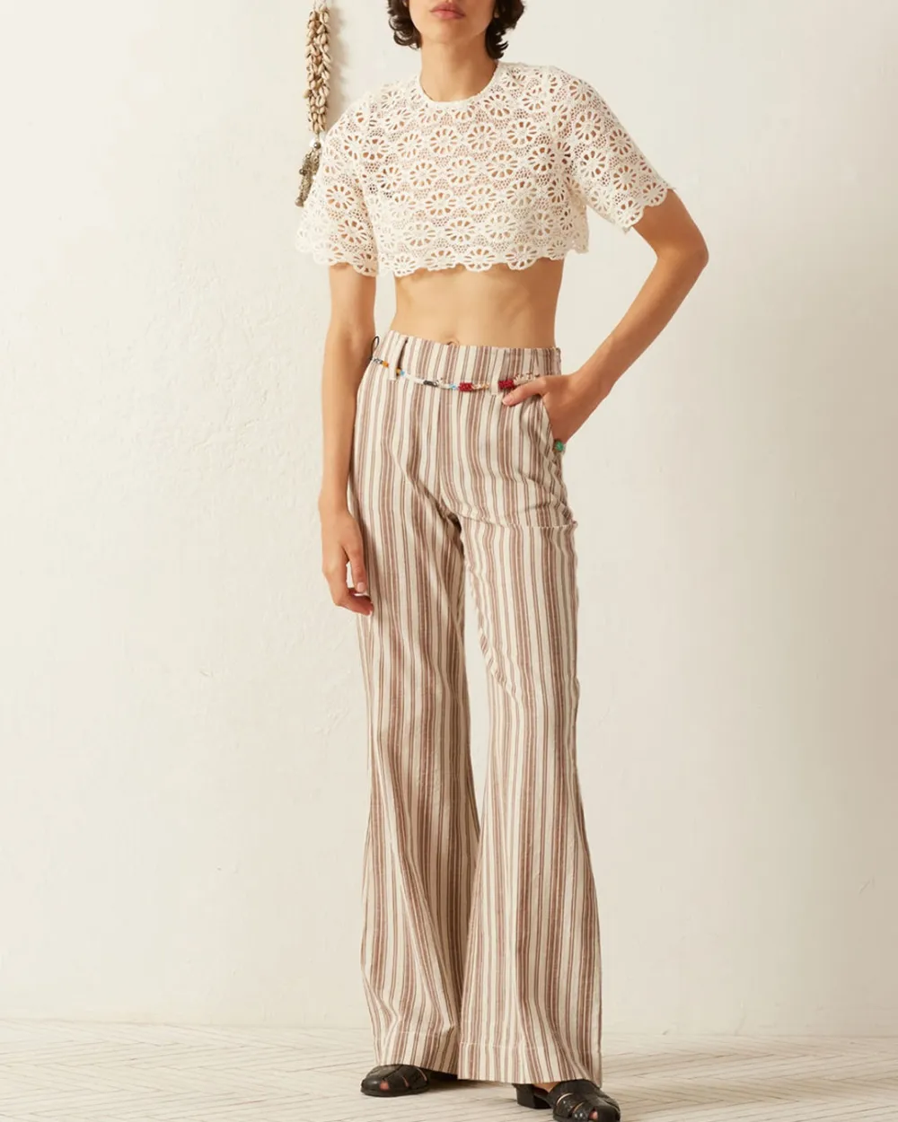 Nala Daisy Lace Cropped Top