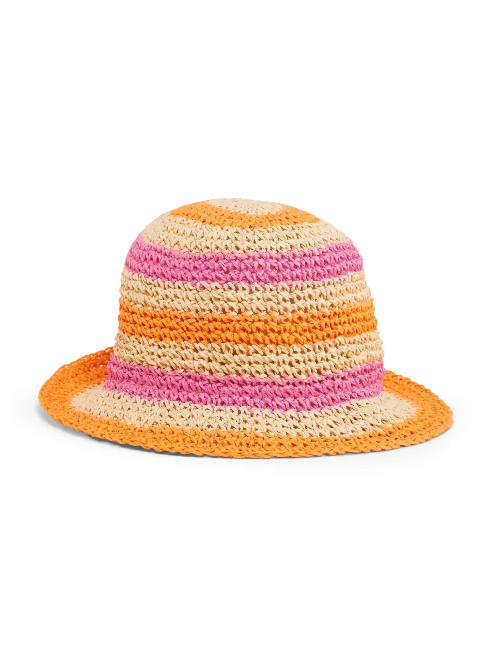 Crochet Bucket Straw Hat for Girls