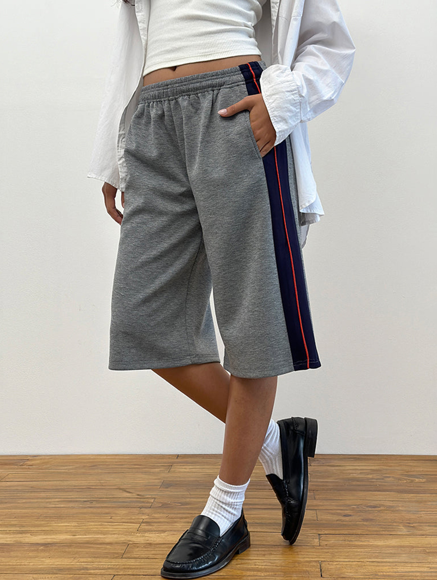 Ridley Side Stripe Shorts In Grey