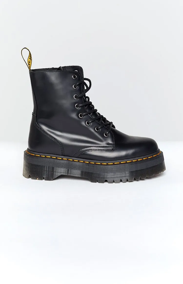 Dr. Martens Jadon 8 Eye Boot Black Polish Smooth