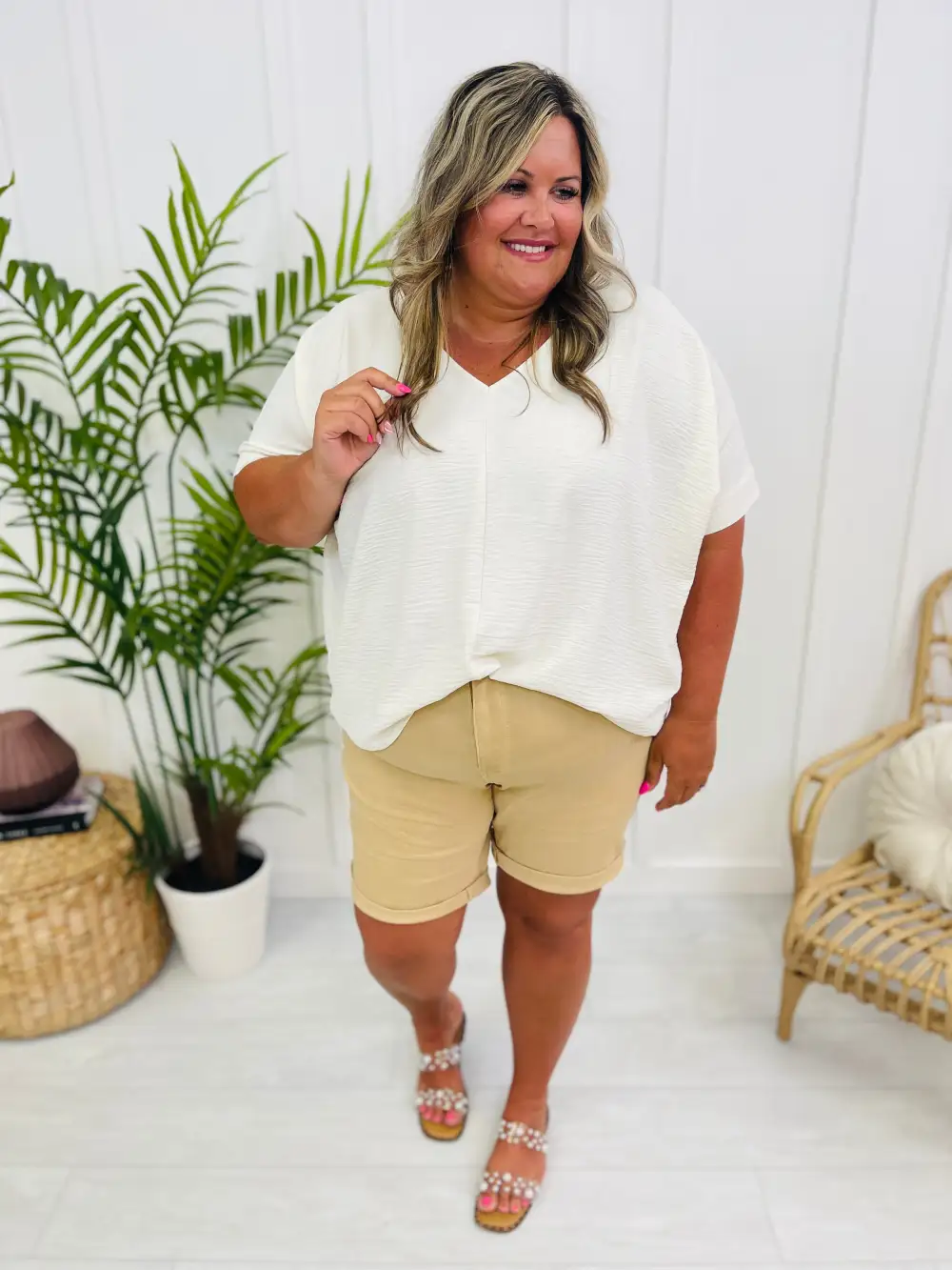 PLUS/REG Pretty Mama Cuffed Bermuda Shorts