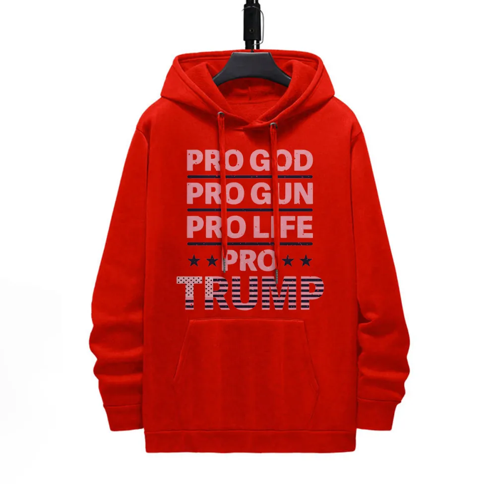 PRO GOD PRO LIFE PATTERN PRINTED HOODIE