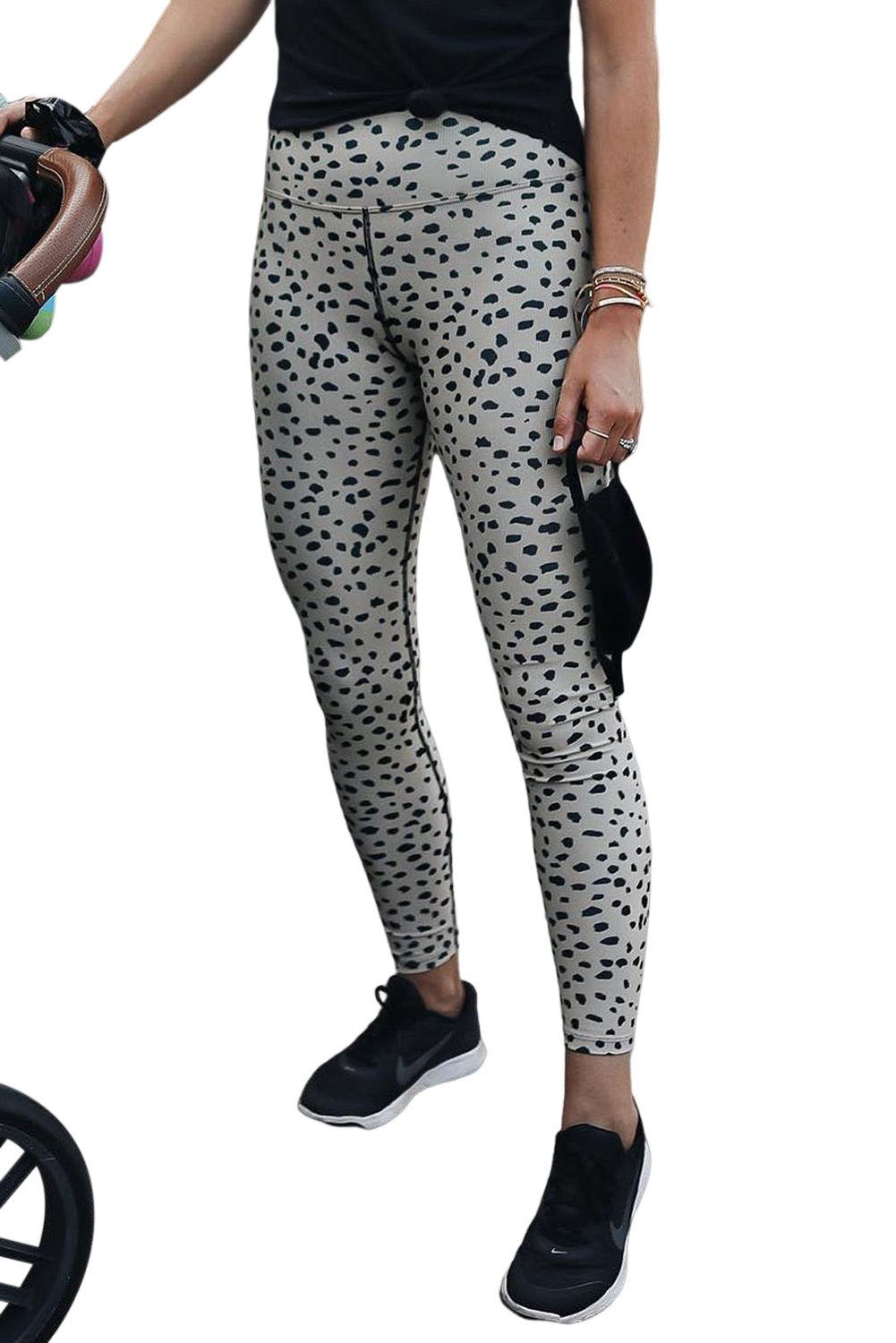 Spots Printed Stretchy High Waist Leggings