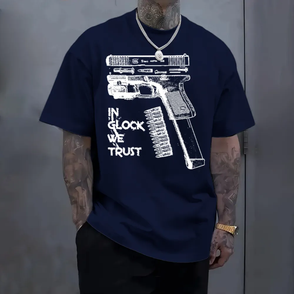 In Glock We Trust T-shirt,Short Sleeve,T-shirt Size S-4XL