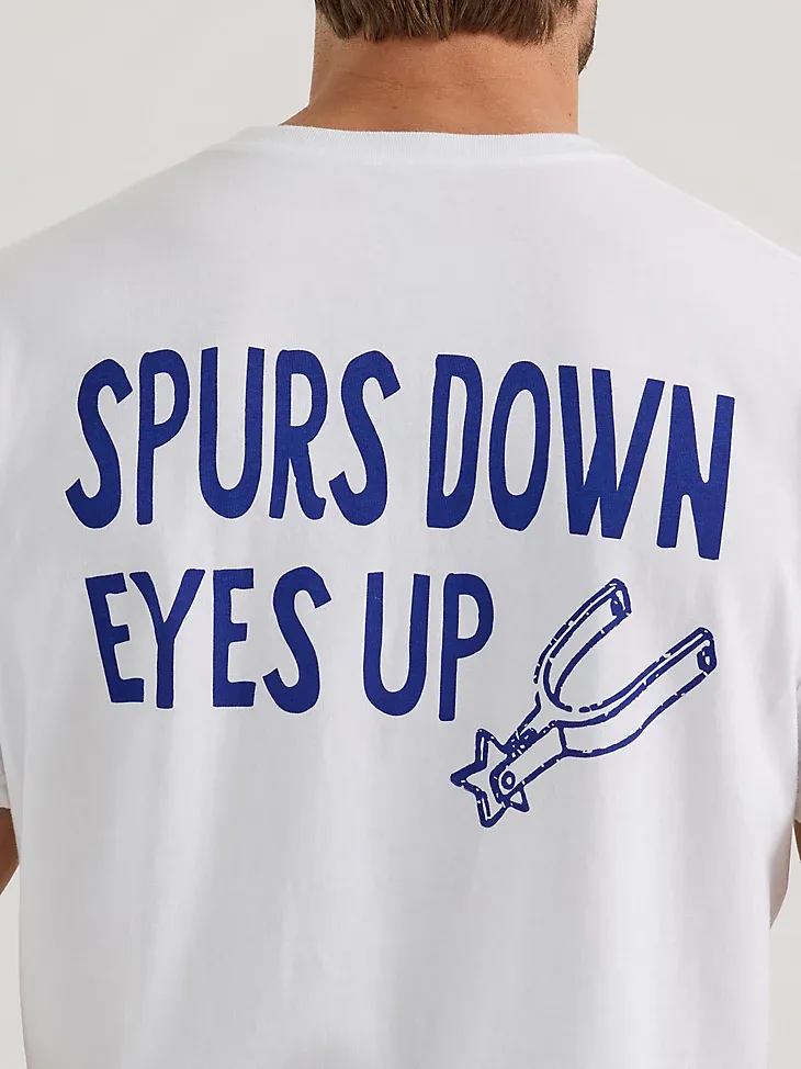 WRANGLER X DIAMOND CROSS SPURS DOWN EYES UP TEE IN BRIGHT WHITE