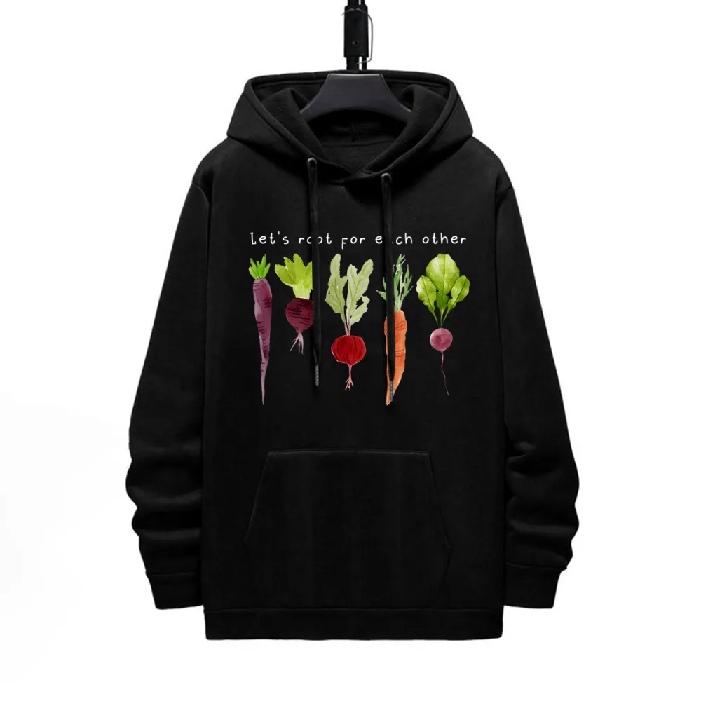 LETS ROOT FOR EACH OTHER PATTERN PRINTED HOODIE