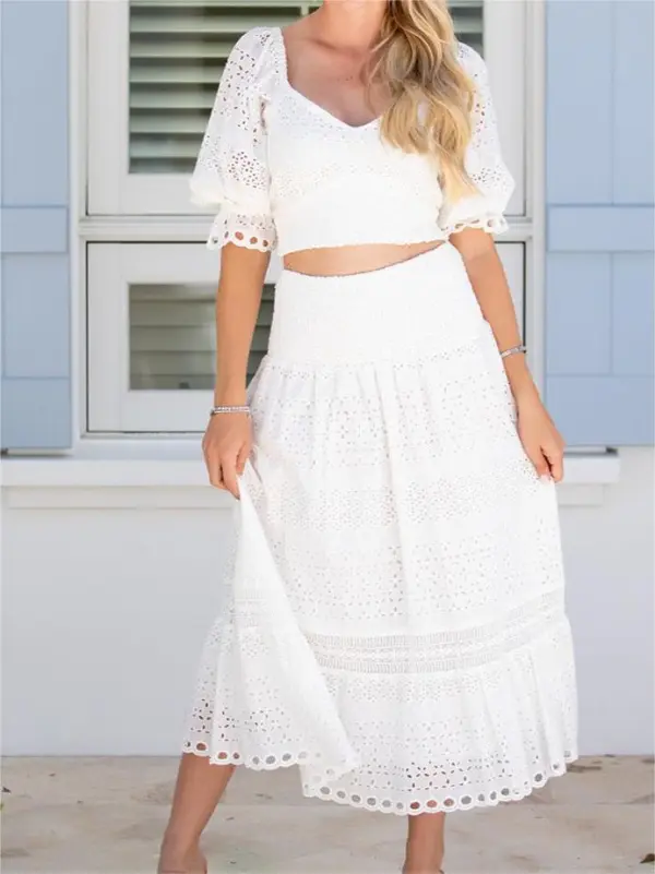 Cape Skirt / White Eyelet