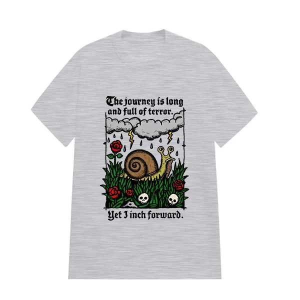 THE JOURNEY IS LONG AND FULL OF TERROR PRINTED TEE