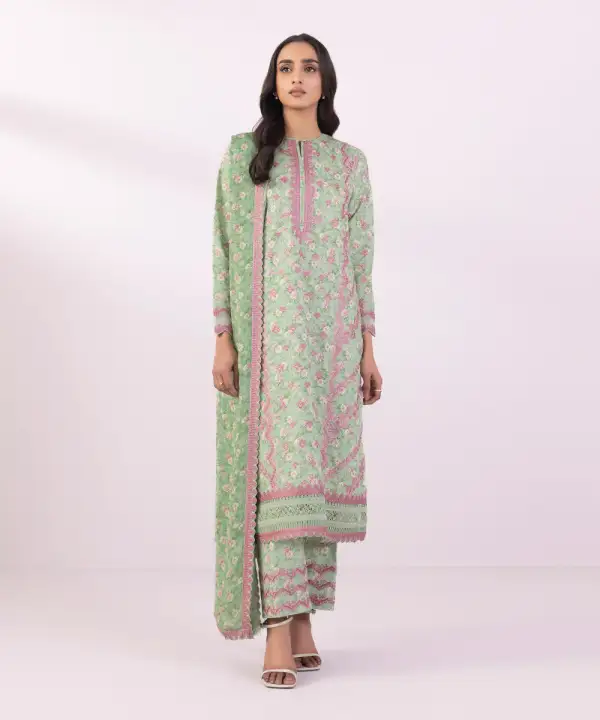 3 Piece - Embroidered Jacquard Suit