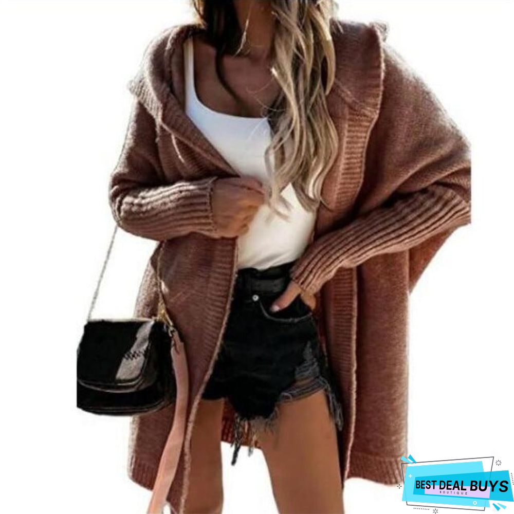 Women's Casual Cardigan Soft Hoodie Oversized Knitted Sweater