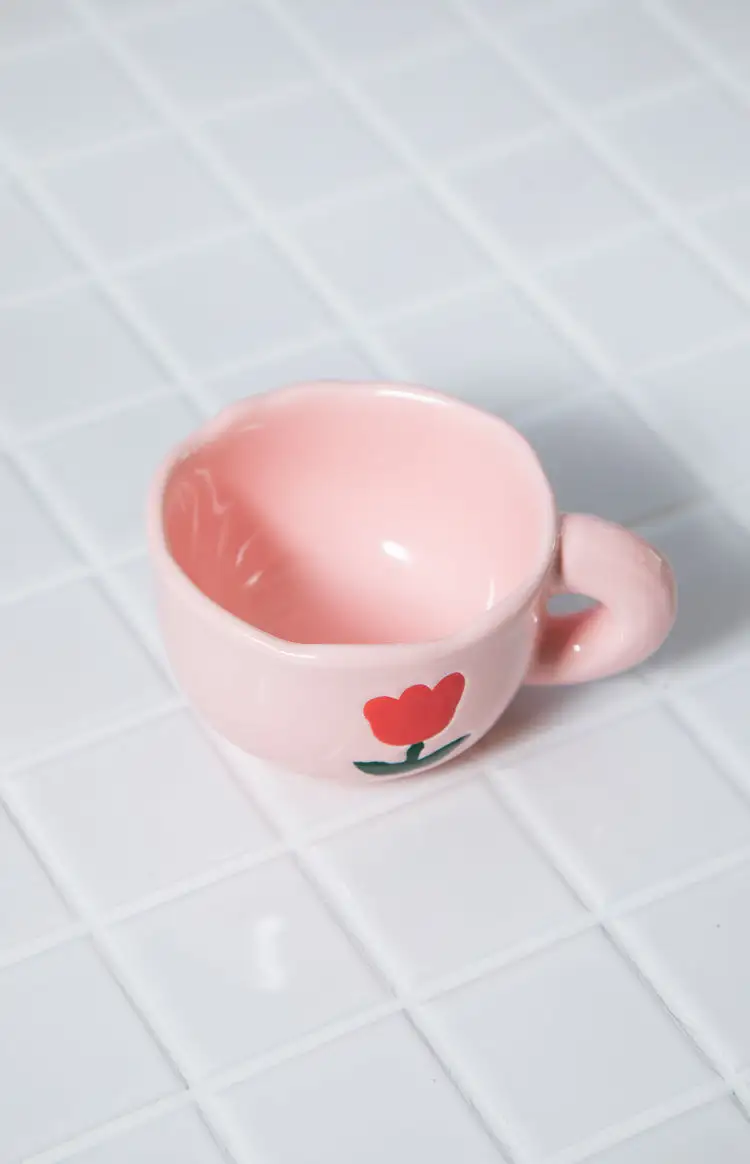 Daisy Pink Floral Mug Set