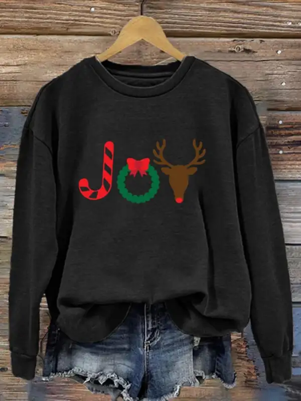 Women's Christmas Printed Crew Neck Sweatshirt