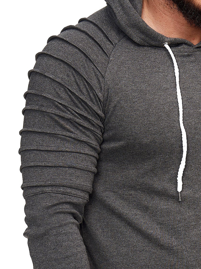 Men's gray ribbed hoodie