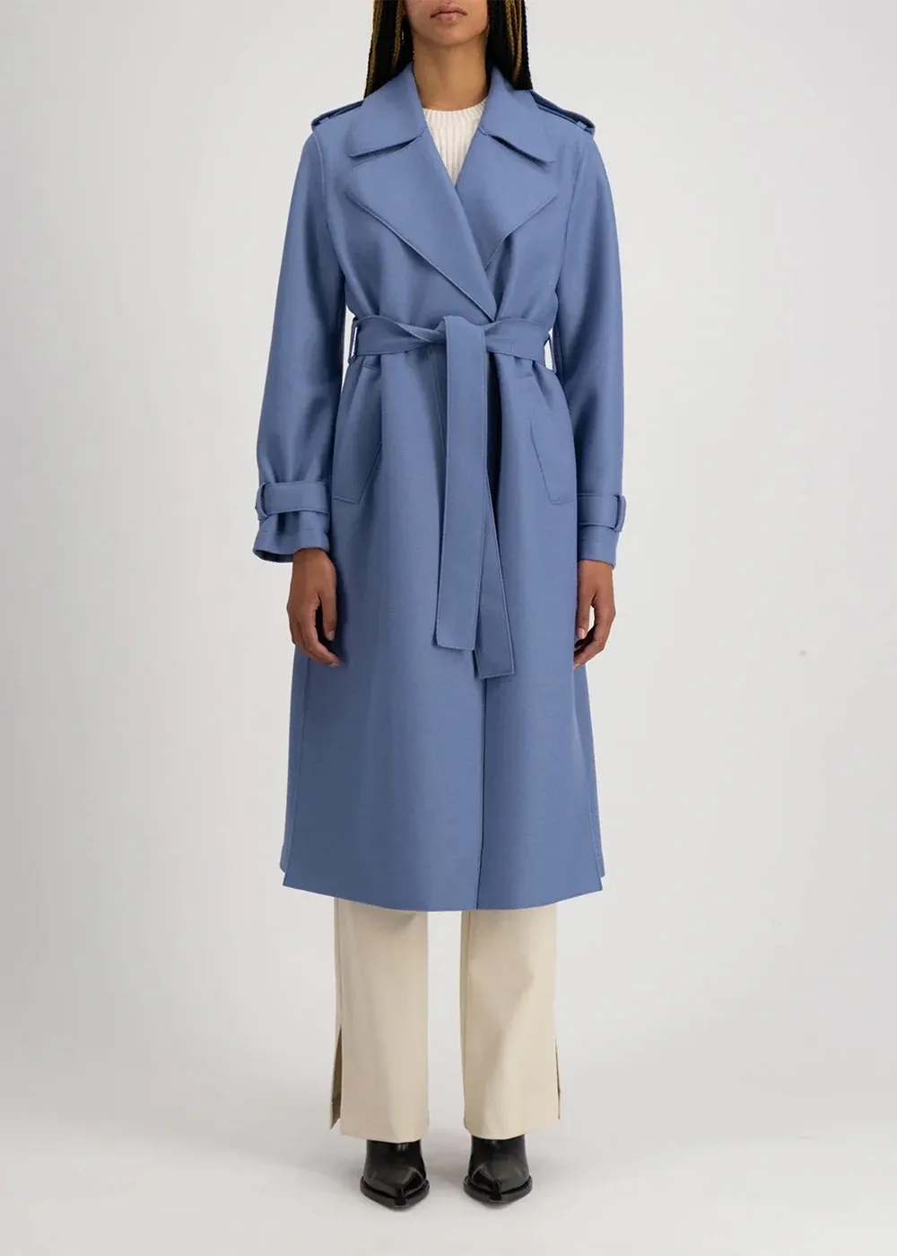 Drawstring Trench Long Coat