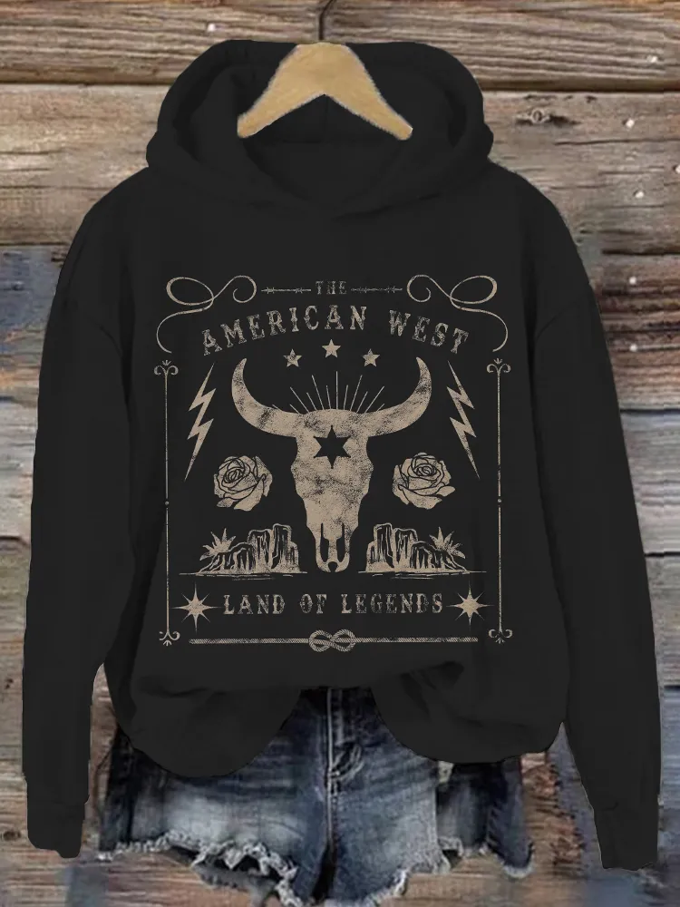 Vintage American West Graphic Comfy Hoodie