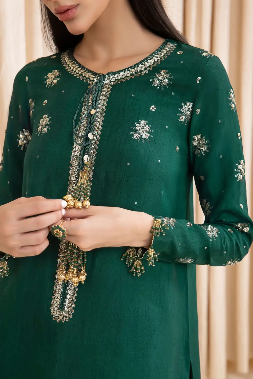 Embroidered Raw Silk Sets