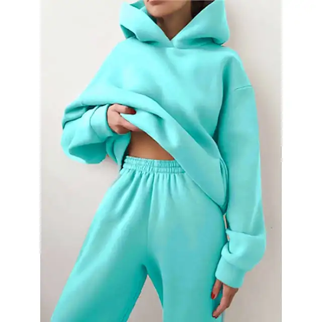 Women's Tracksuit Sweatsuit 2 Piece Street Winter Long Sleeve Fleece Thermal