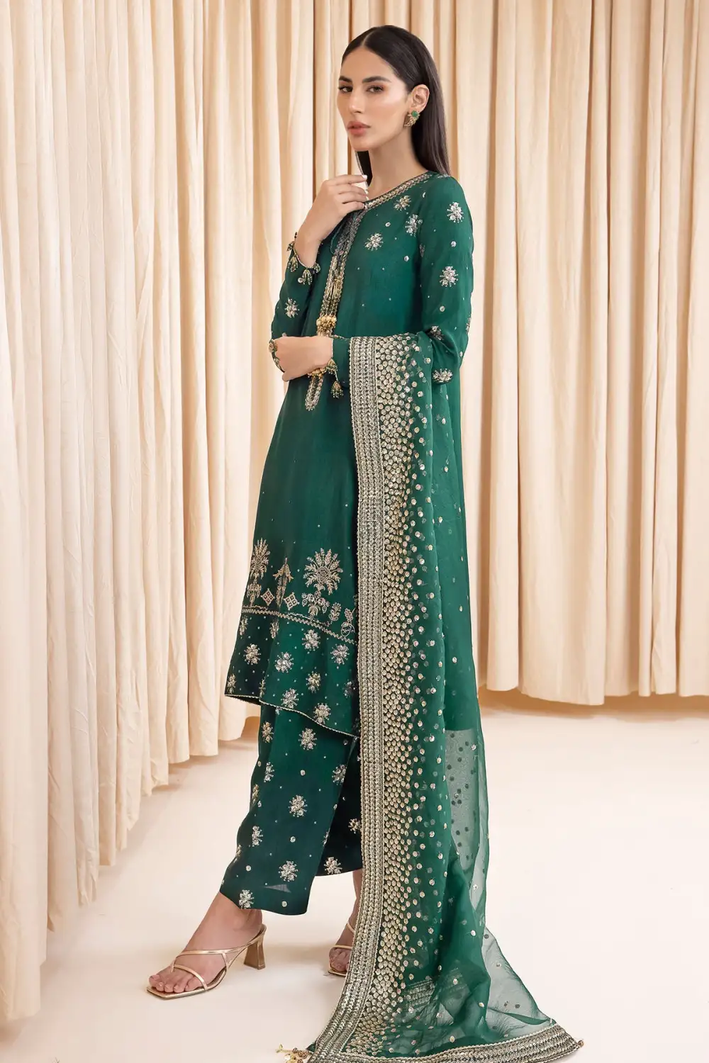 Embroidered Raw Silk Sets