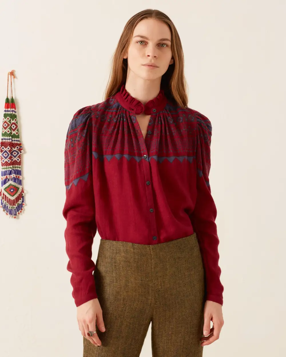 Artemis Plum Fairisle Shirt