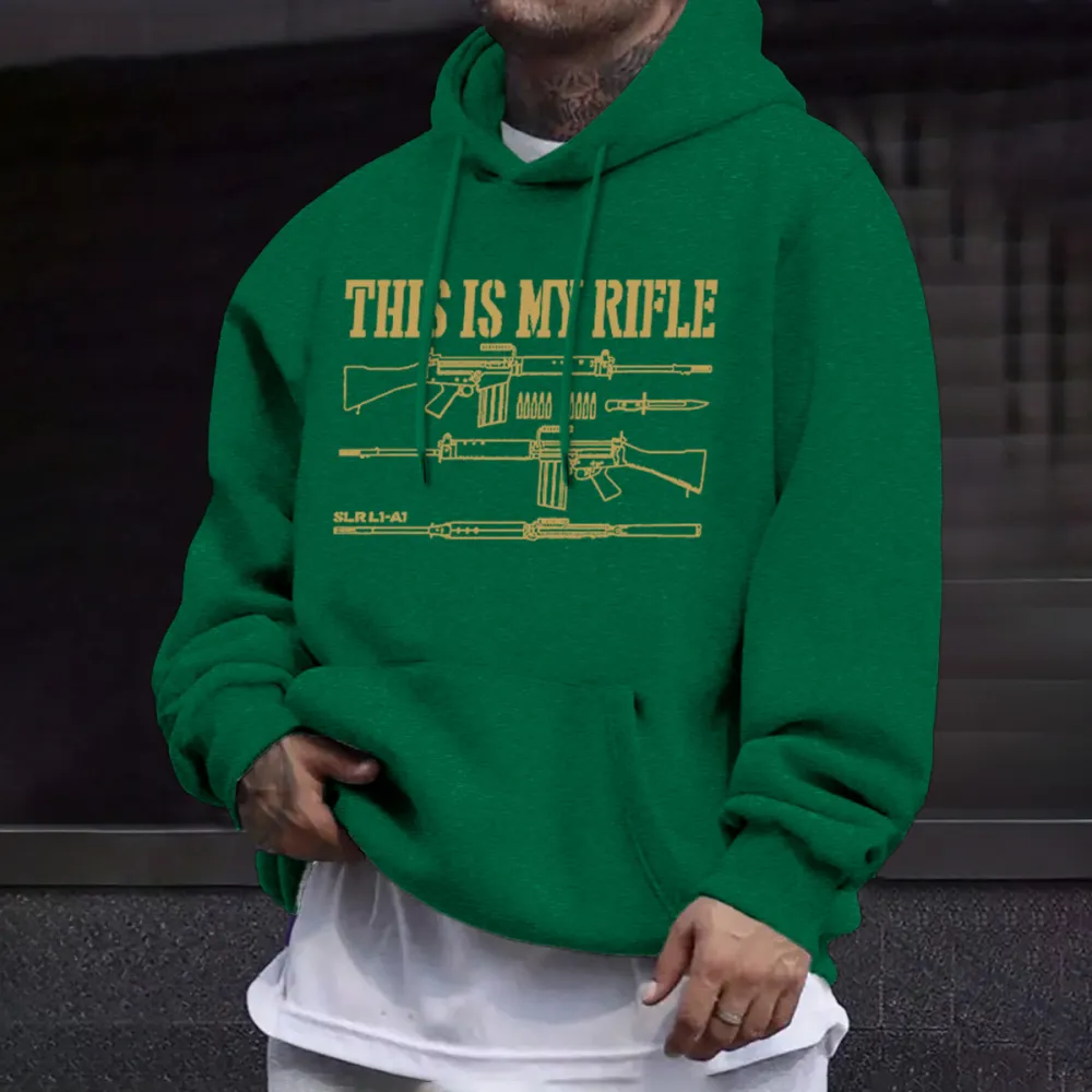 Mens This Is My Rifle Hoodie,Long Sleeve, Size S-3XL