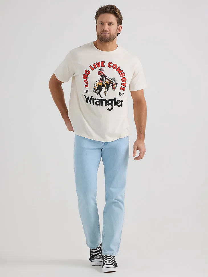 WRANGLER X DIAMOND CROSS GIDDY UP TEE IN MARSHMALLOW