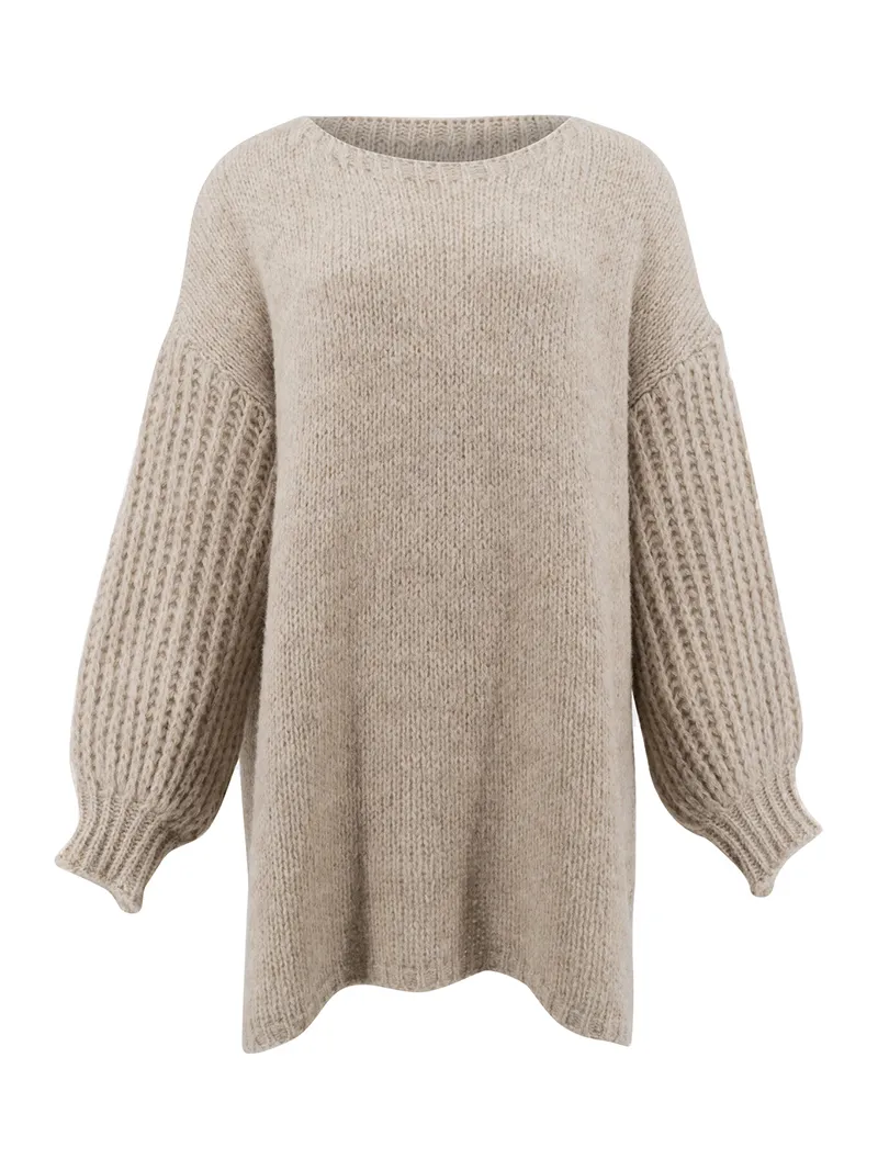 casual puff sleeve sweater