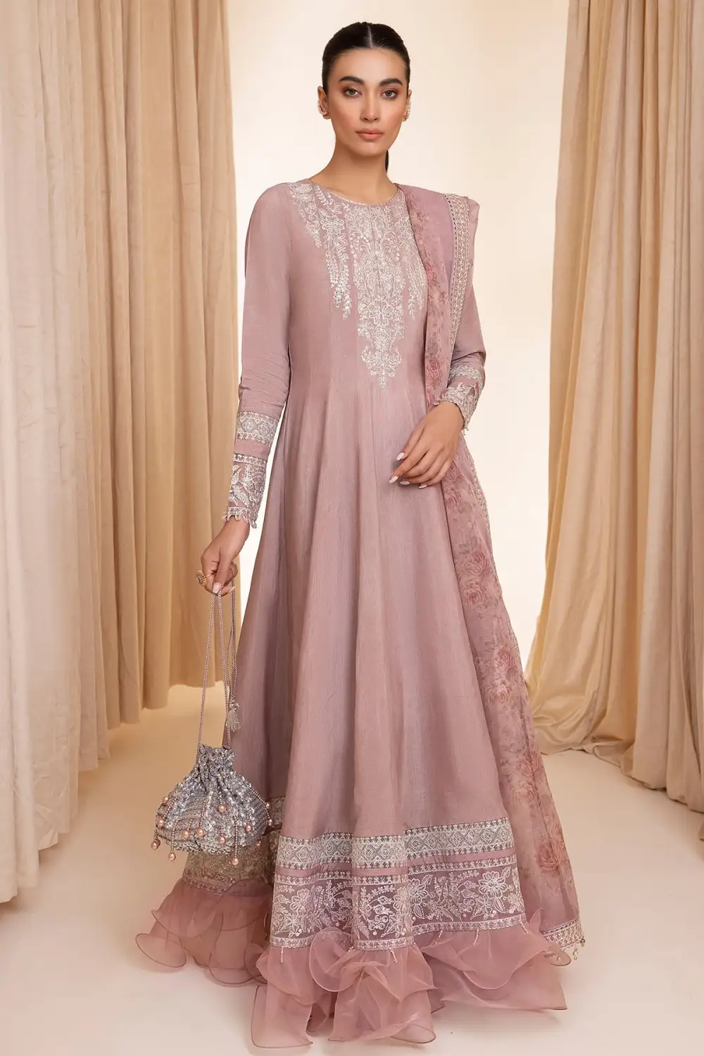 EMBROIDERED RAW SILK SETS