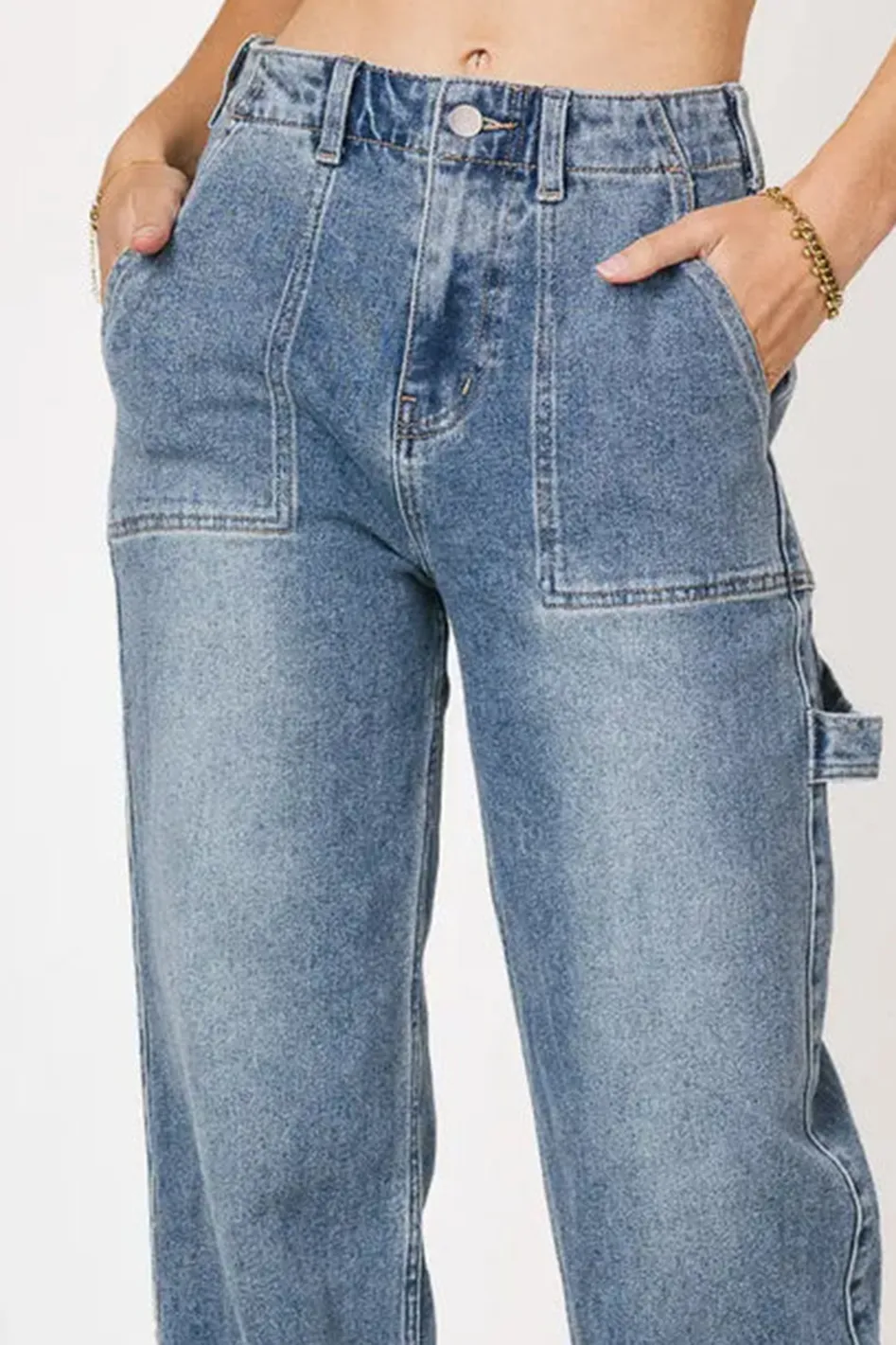 IMANI STRAIGHT LEG UTILITY JEANS