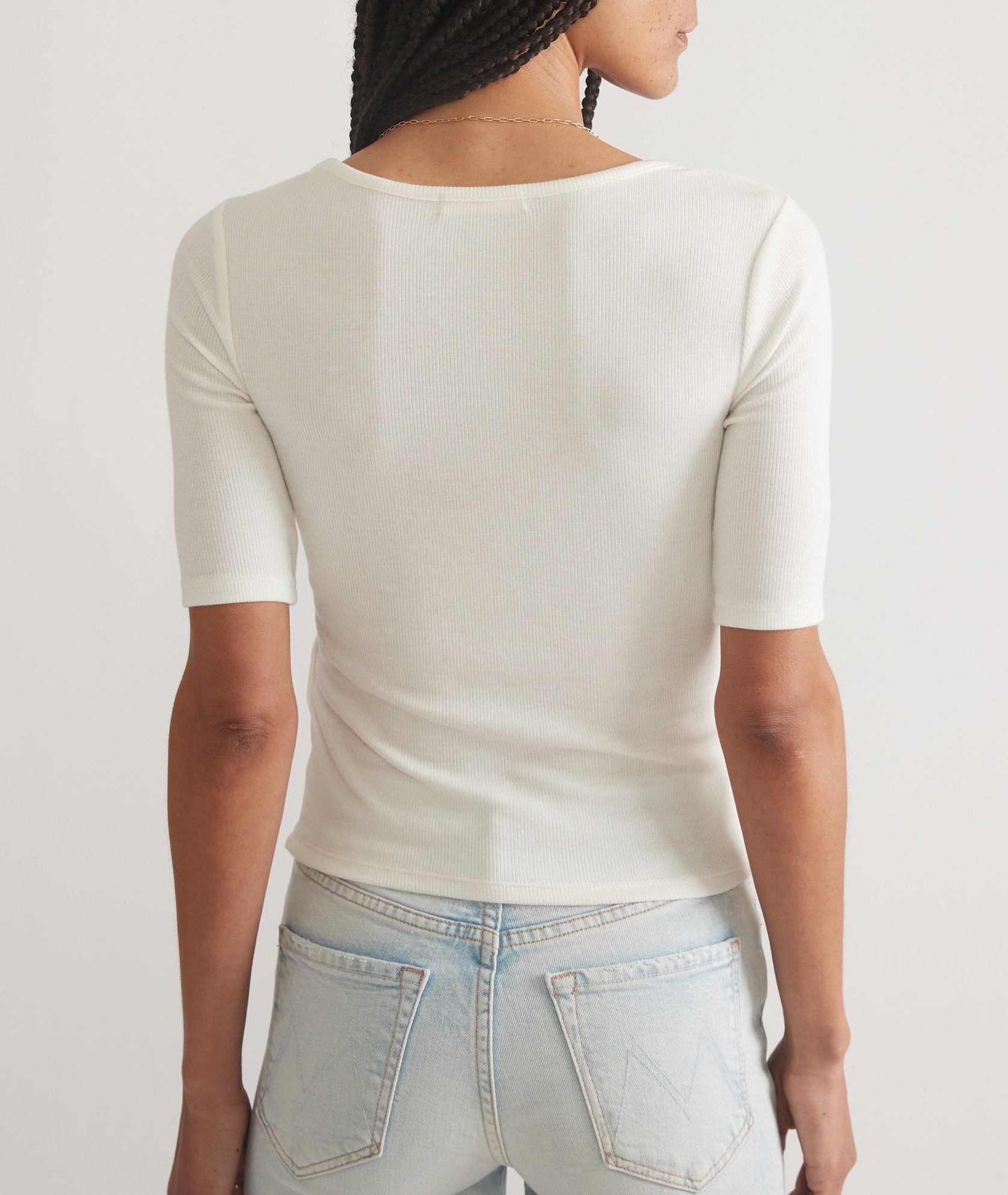 White Neck Top