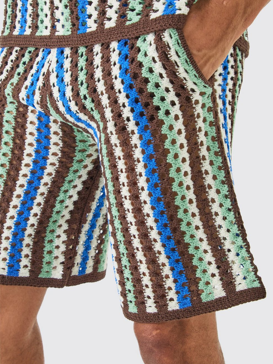 RELAXED OPEN STITCH KNITTED SHORTS