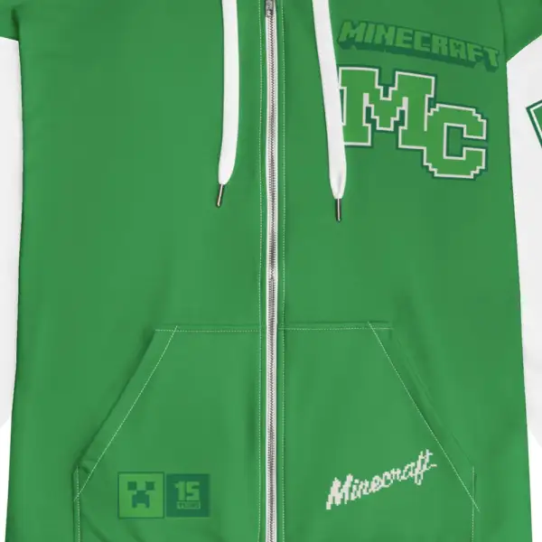 Minecraft 15th Anniversary Varsity Adult Zip-Up