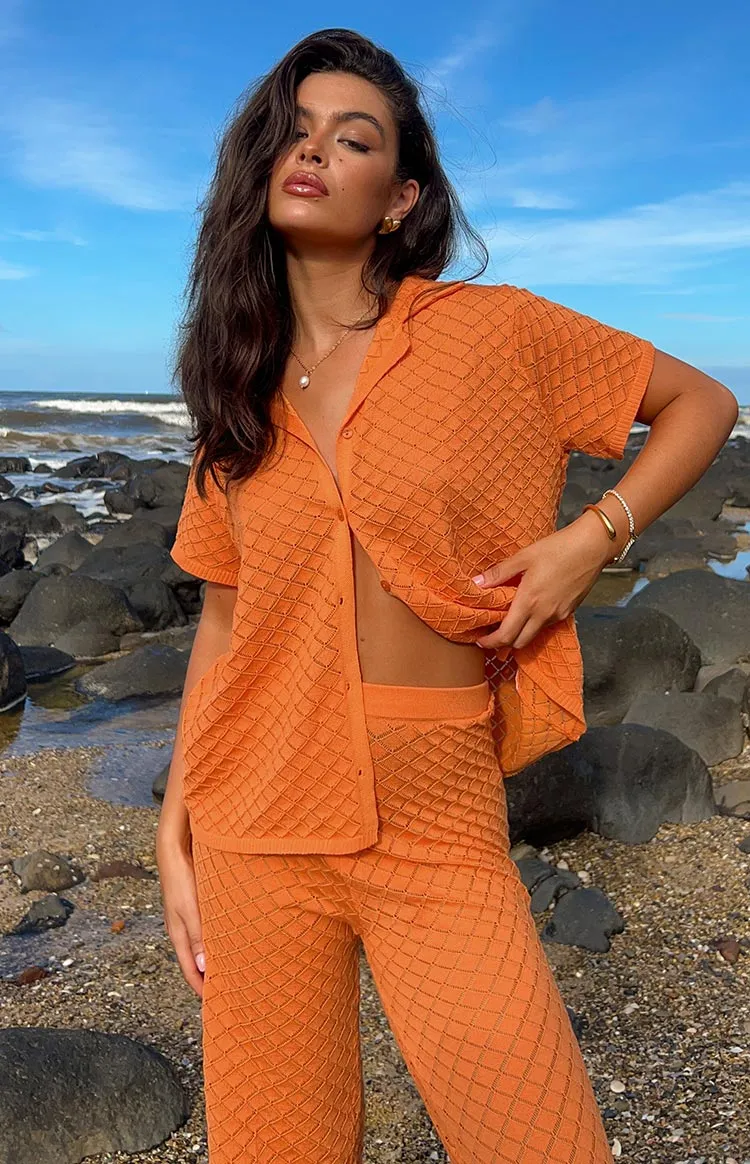 Zaida Orange Knit Top