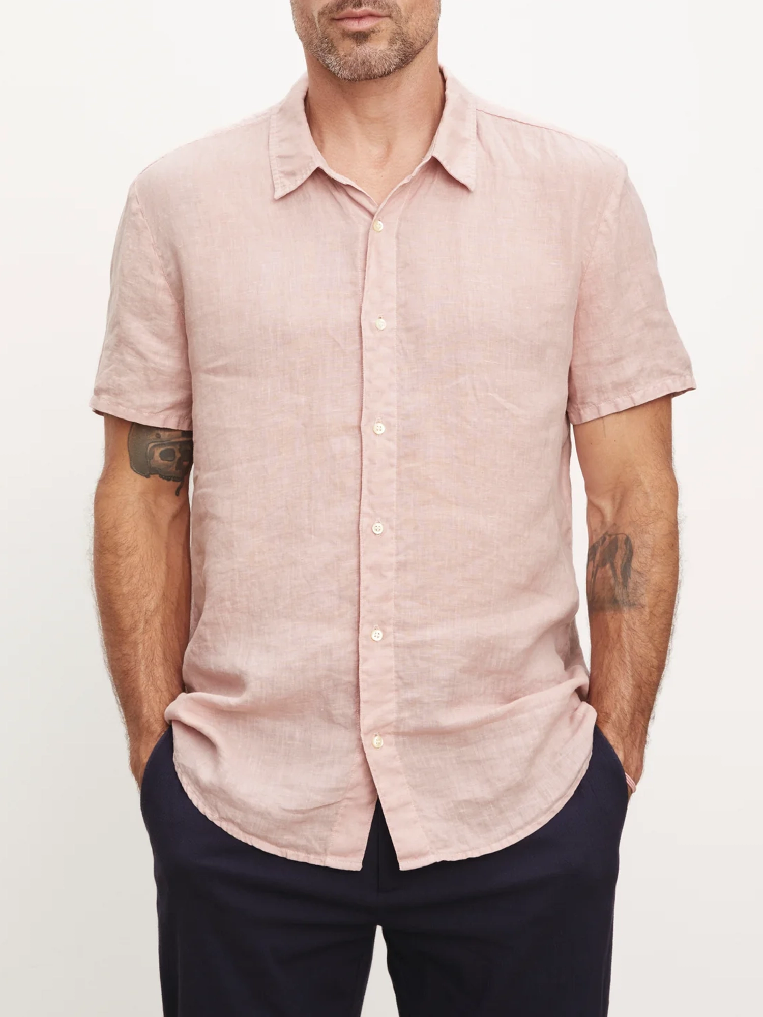 Daily Solid Short Sleeve Shirts