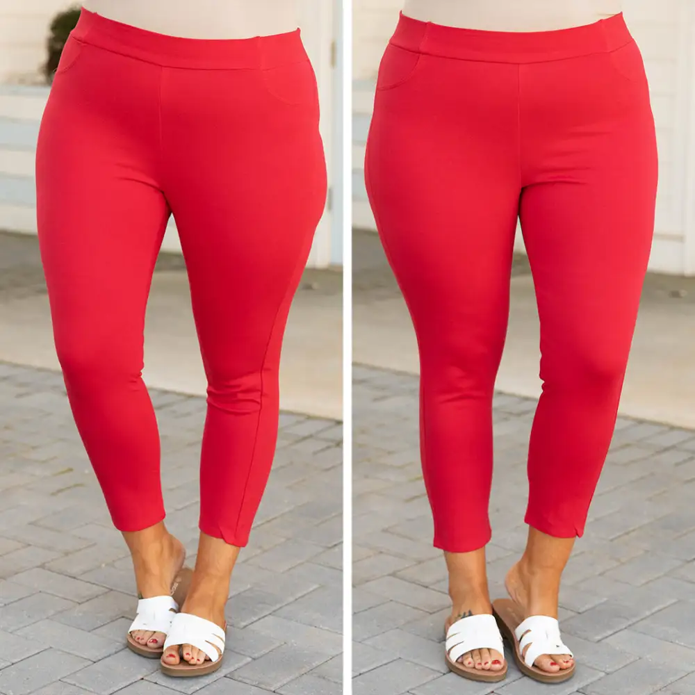 Business Lady Pants, Red