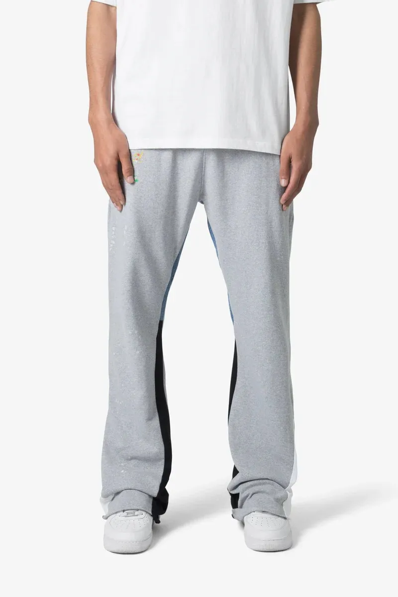 CONTRAST BOOTCUT GREY SWEATPANTS