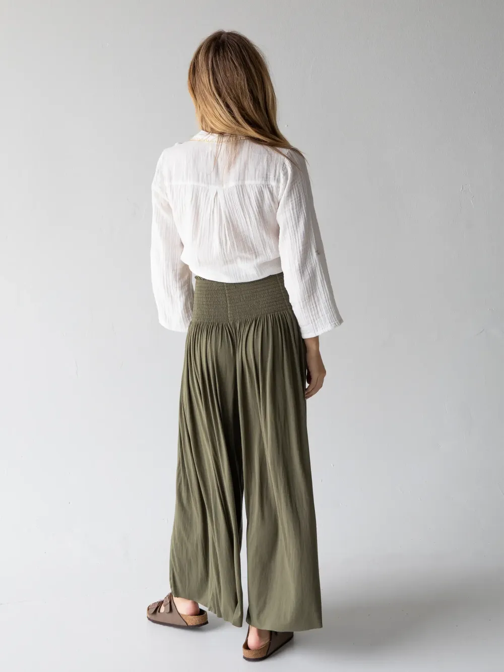 Make A Move Knit Palazzo Pant - Olive