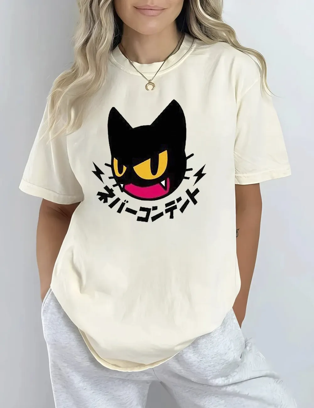 Women's Art Cat Printed T-shirt