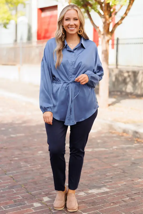 For The Weekend Blouse, Denim