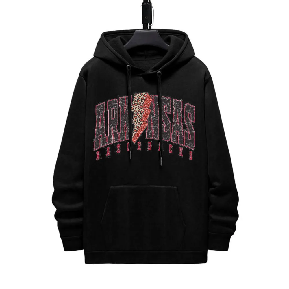 Retro Distressed Print Hoodie