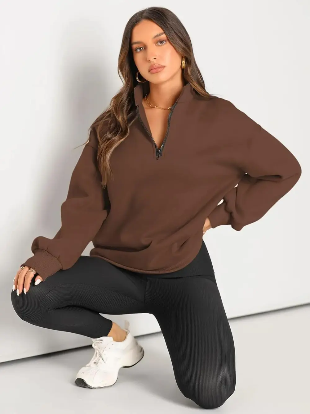 Oversized Sweatshirts Half Zip Pullover Long Sleeve