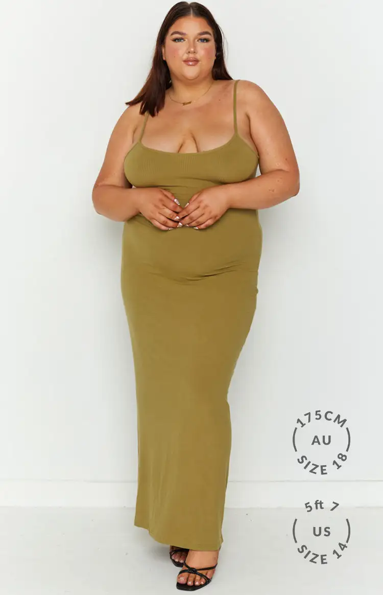 Melrose Khaki Maxi Dress