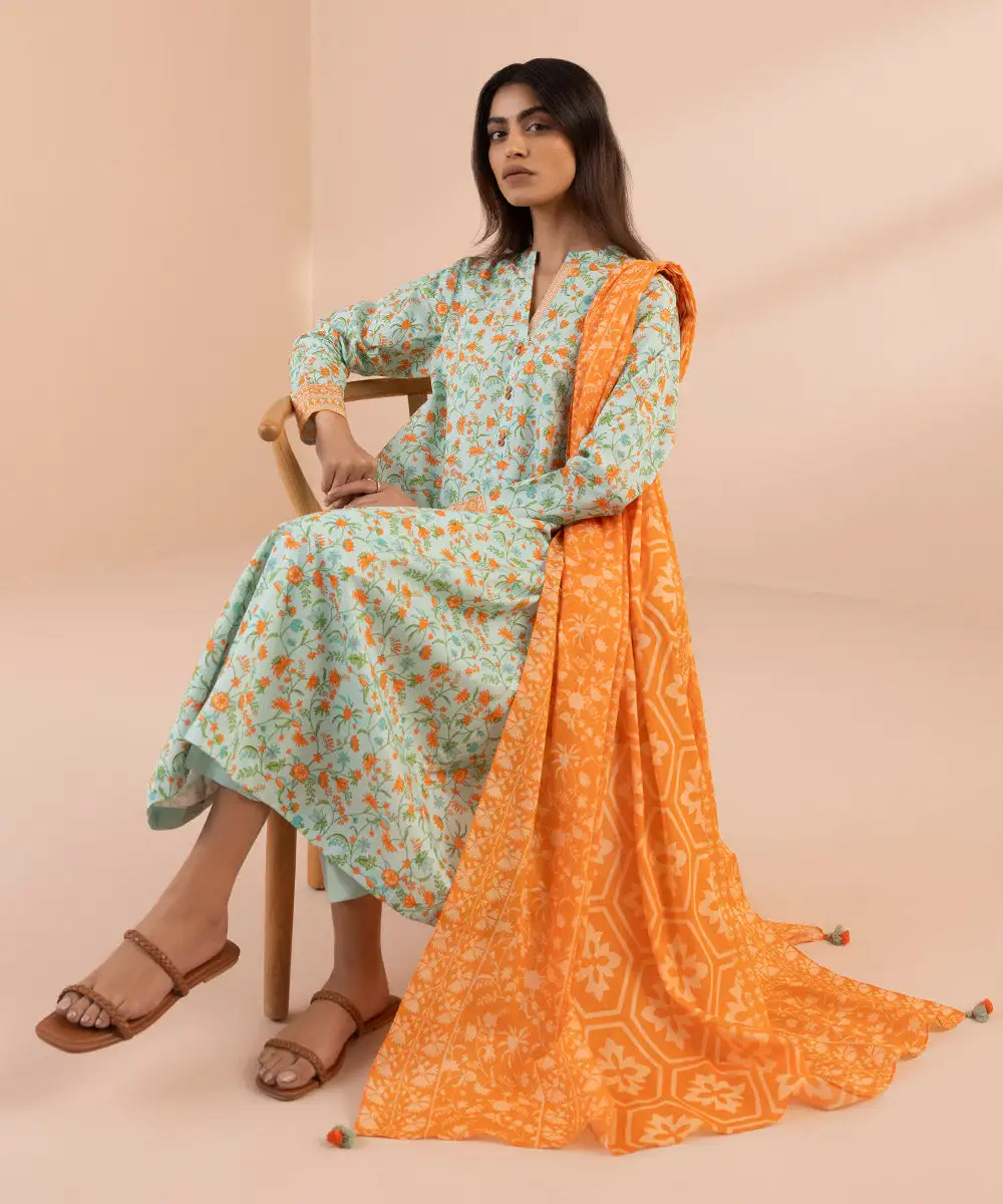 3 Piece - Printed Lawn Suit